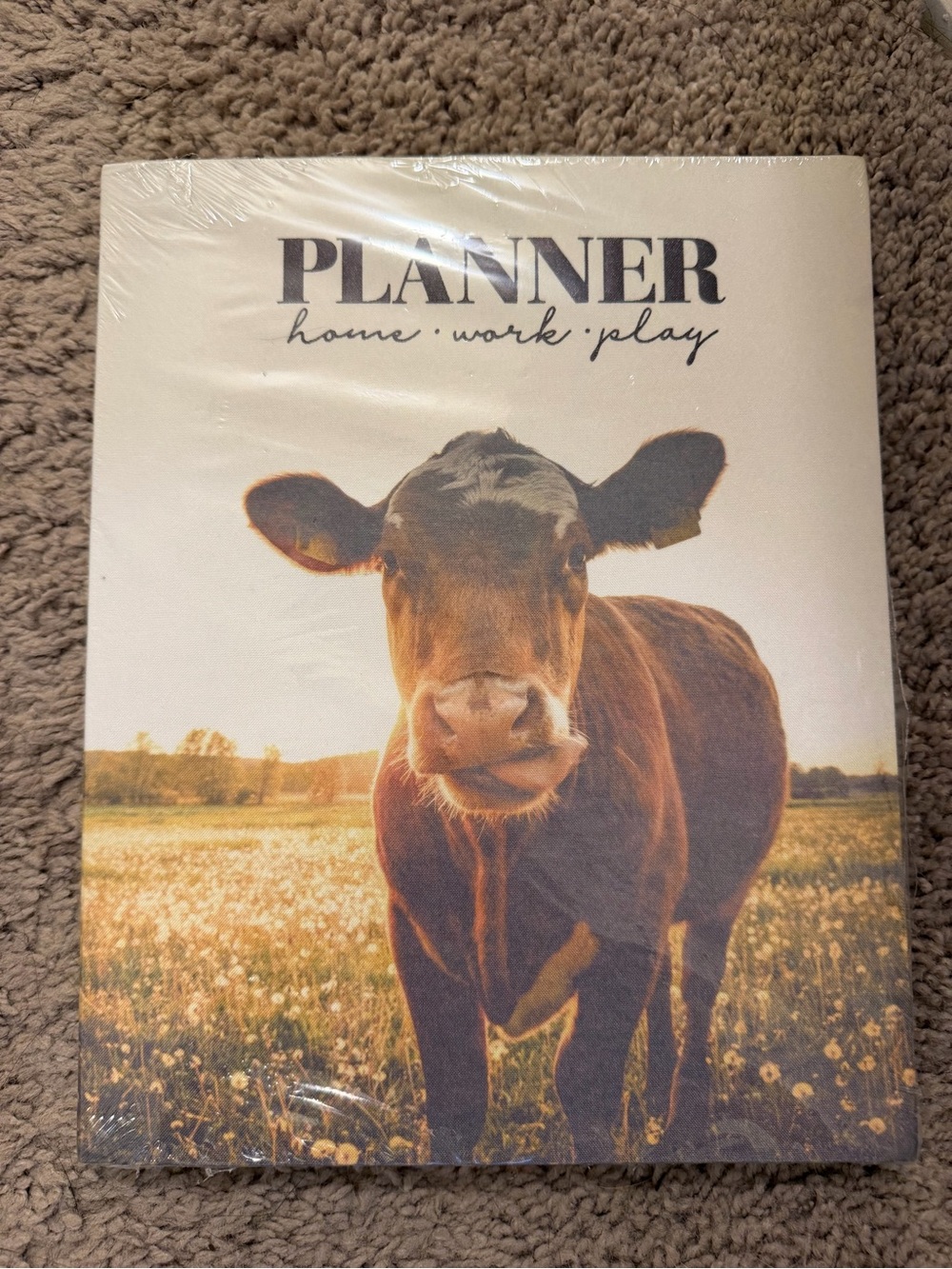 NEW Planner Home · Work · Play - Brown Cow Cover